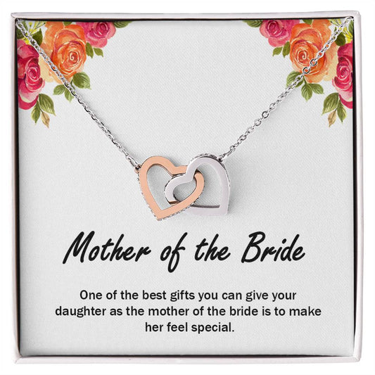 Interlocking Hearts Necklace Gift for Mother of The Bride, Best Gift For Mother of the bride