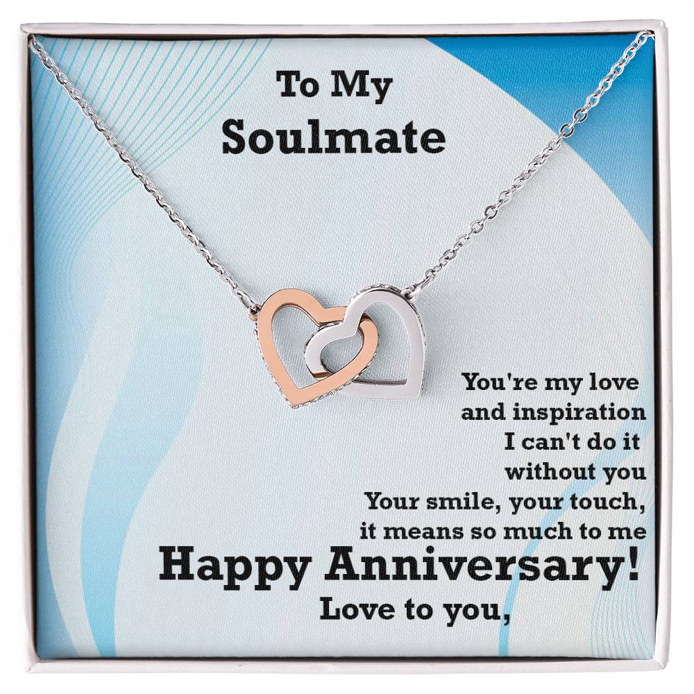 Best Soulmate Gift, Amazing Gift for Soulmate, Interlocking Hearts Necklace Gift for Soulmate