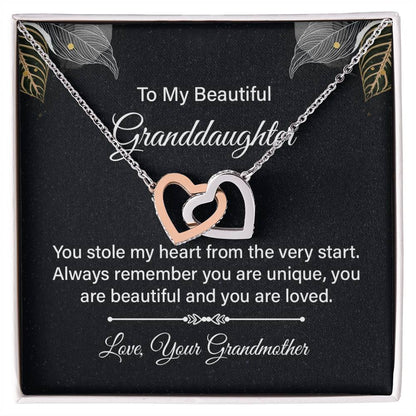 Gift for Granddaughter - Interlocking Hearts Necklace