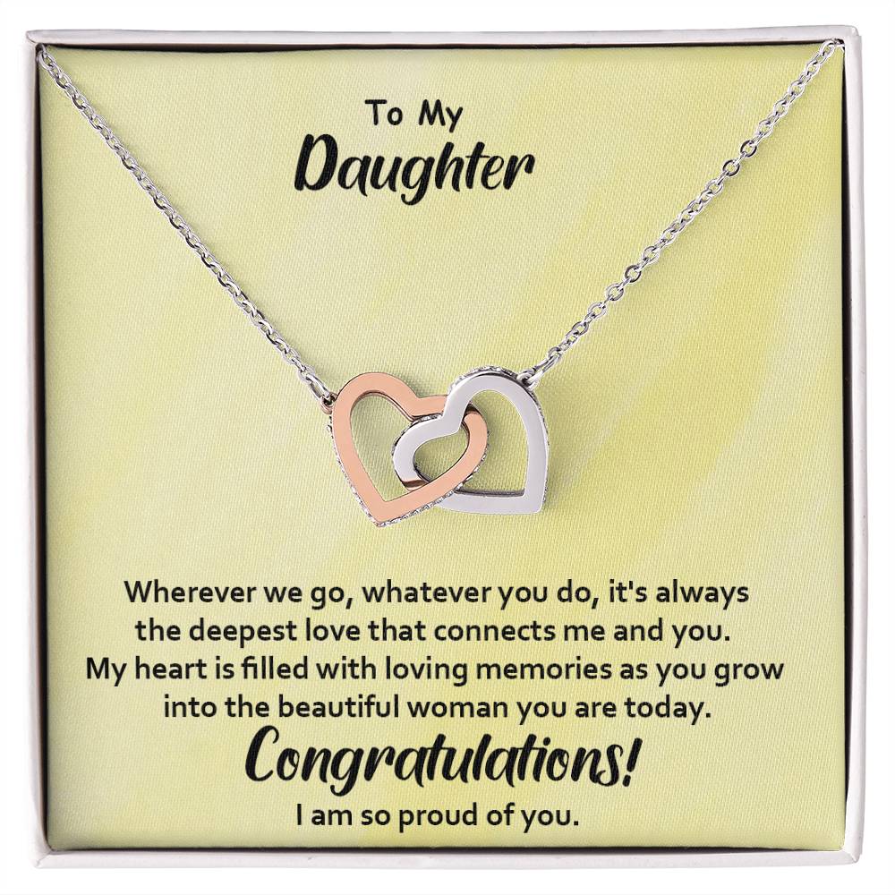 Excellent Gift for Daughter, amazing Daughter Gift, Interlocking Hearts Necklace