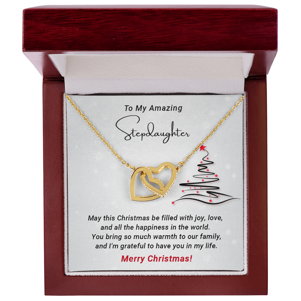 Stepdaughter - Filled with Love - Christmas Gift - Interlocking Hearts Necklace