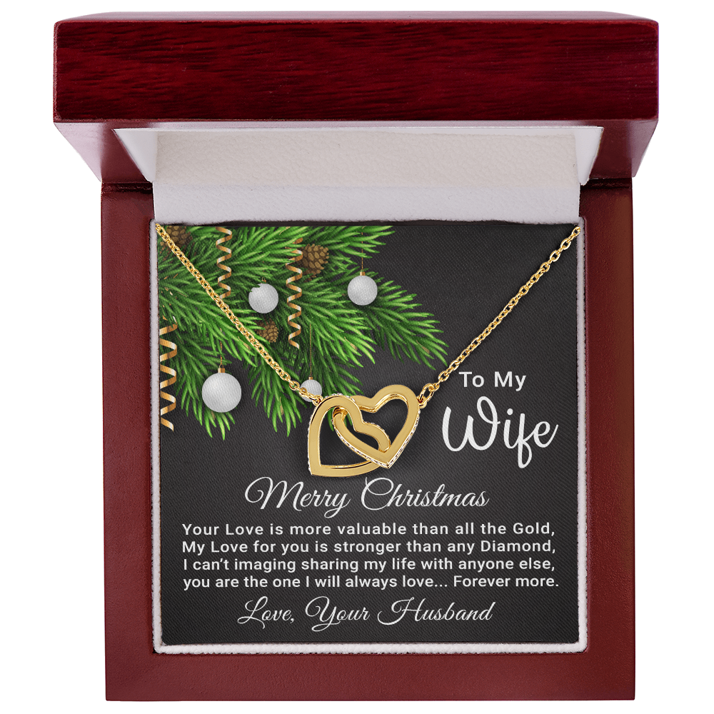 To My Wife - Christmas Gift - Interlocking Hearts Necklace