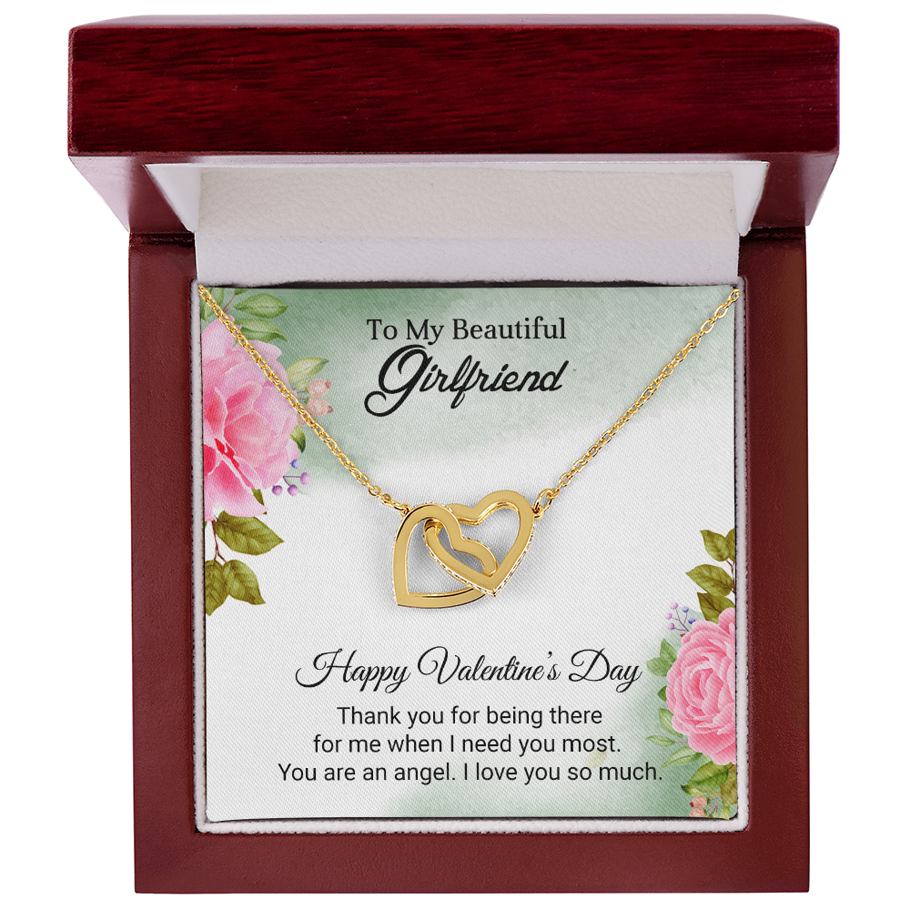 To My Beautiful Girlfriend - I love you so much - Best Gift For Valentine - Interlocking Hearts Necklace