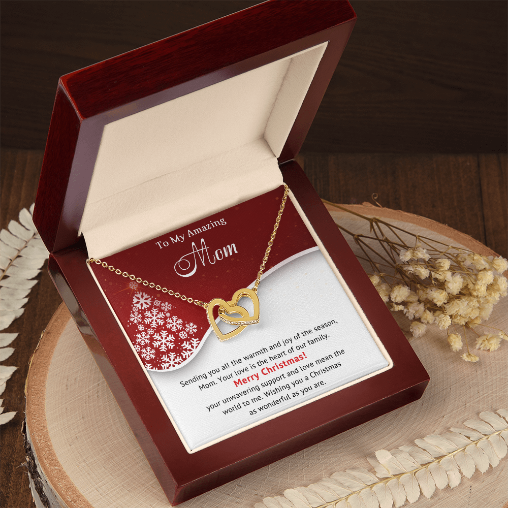 To My Amazing Mom - Christmas Gift - Interlocking Hearts Necklace