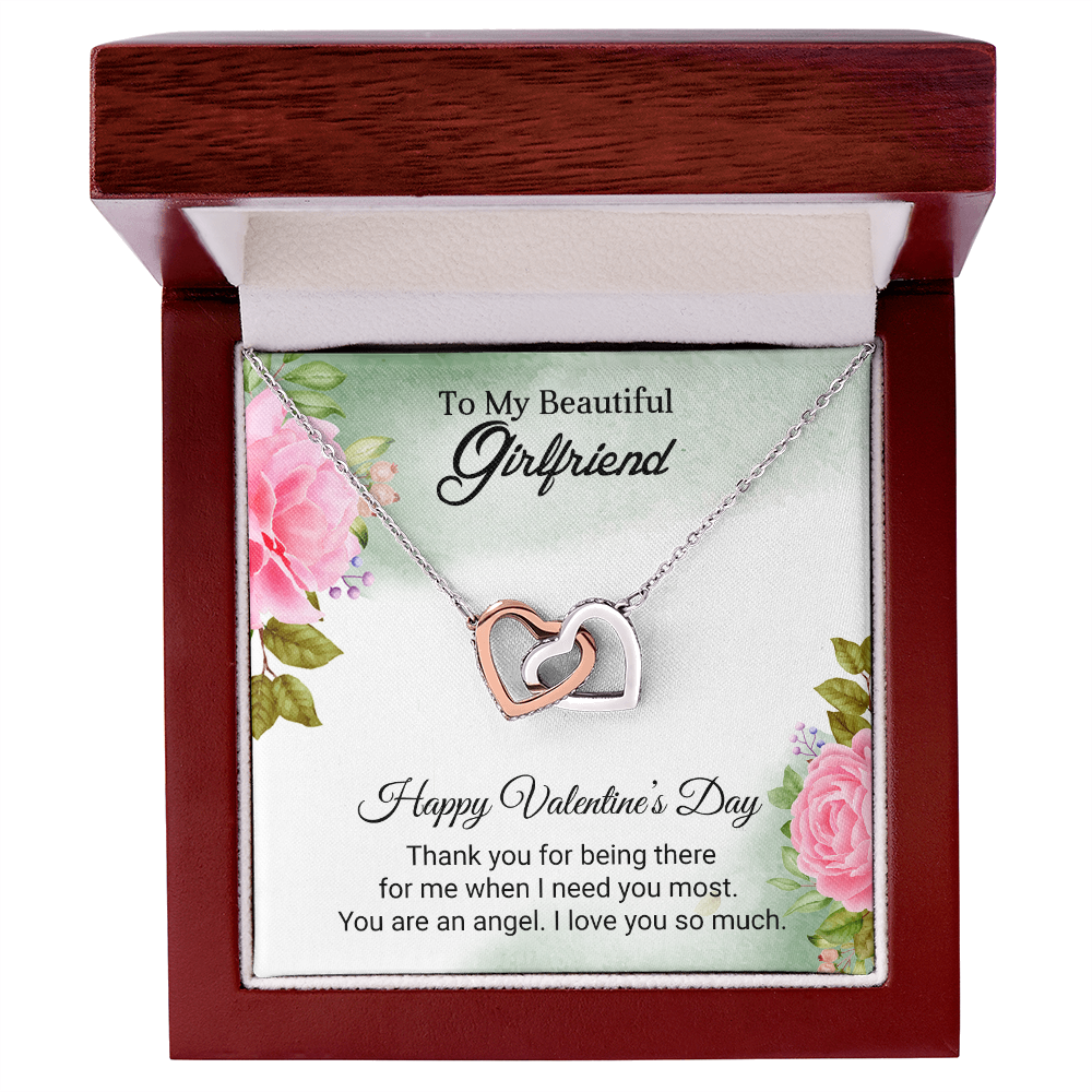 To My Beautiful Girlfriend - I love you so much - Best Gift For Valentine - Interlocking Hearts Necklace