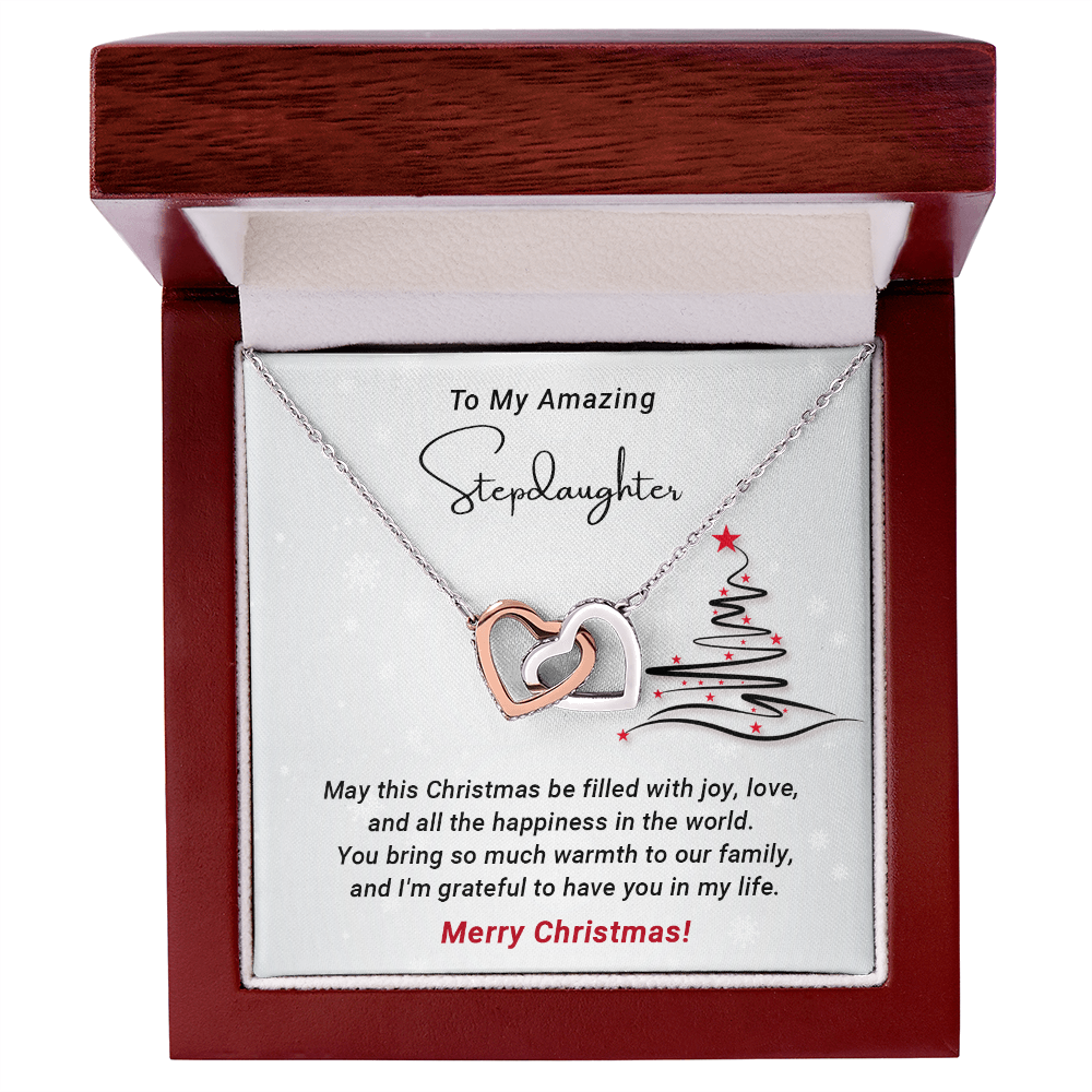 Stepdaughter - Filled with Love - Christmas Gift - Interlocking Hearts Necklace