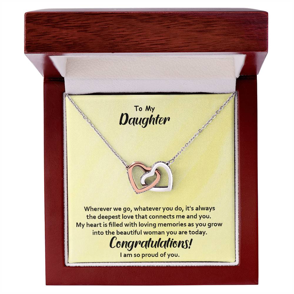 Excellent Gift for Daughter, amazing Daughter Gift, Interlocking Hearts Necklace