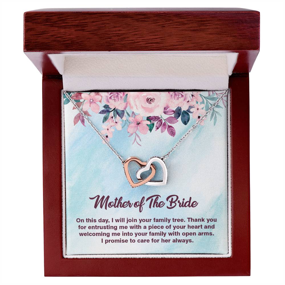 Amazing Gift for Mother of the bride, Interlocking Hearts Necklace