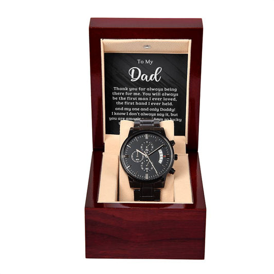 Father's Day Special Gift - Happy Father's Day - Black Chronograph Watch