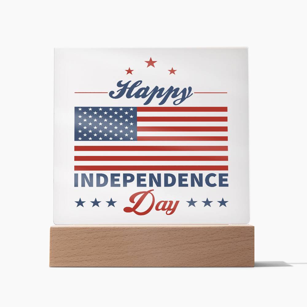 Happy Independence Day - Acrylic Square Plaque - USA  Independence Day