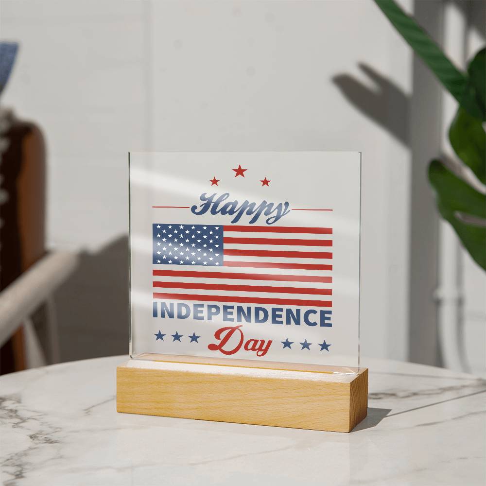 Happy Independence Day - Acrylic Square Plaque - USA  Independence Day