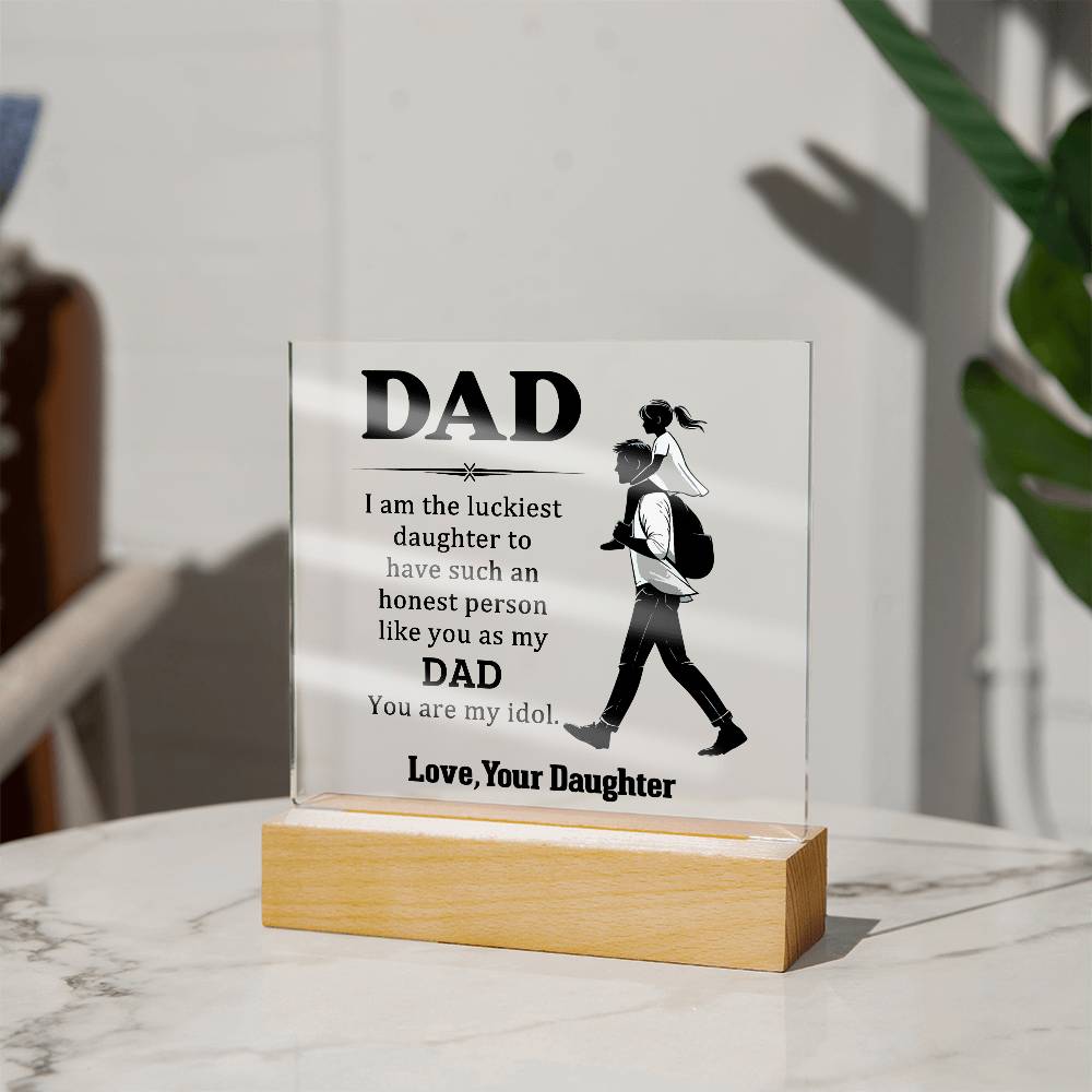 Father's Day Special Gift - Happy Father's Day - Acrylic Square Plaque