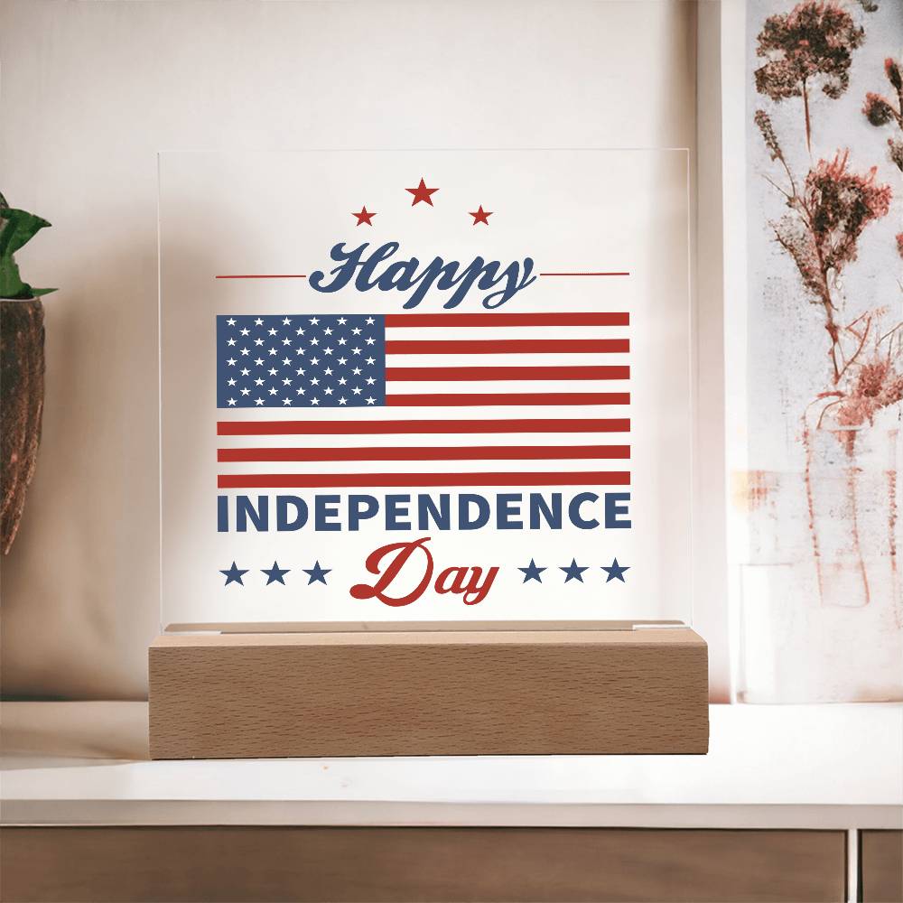 Happy Independence Day - Acrylic Square Plaque - USA  Independence Day