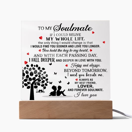 To My Soulmate - I Love You - Best Gift For Valentine's Day - Acrylic Square Plaque