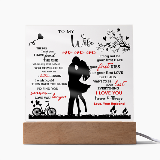 To My Wife  - Valentine's Day Best Gift From Husband - Acrylic Square Plaque