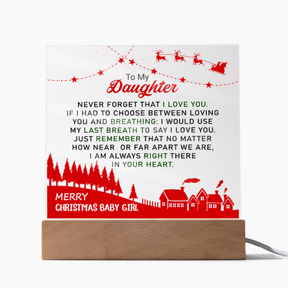 To My Daughter - Best Gift for Christmas - Acrylic Square Plaque
