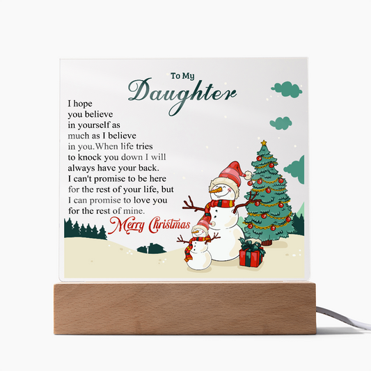 To My Daughter - Best Gift for Christmas - Acrylic Square Plaque