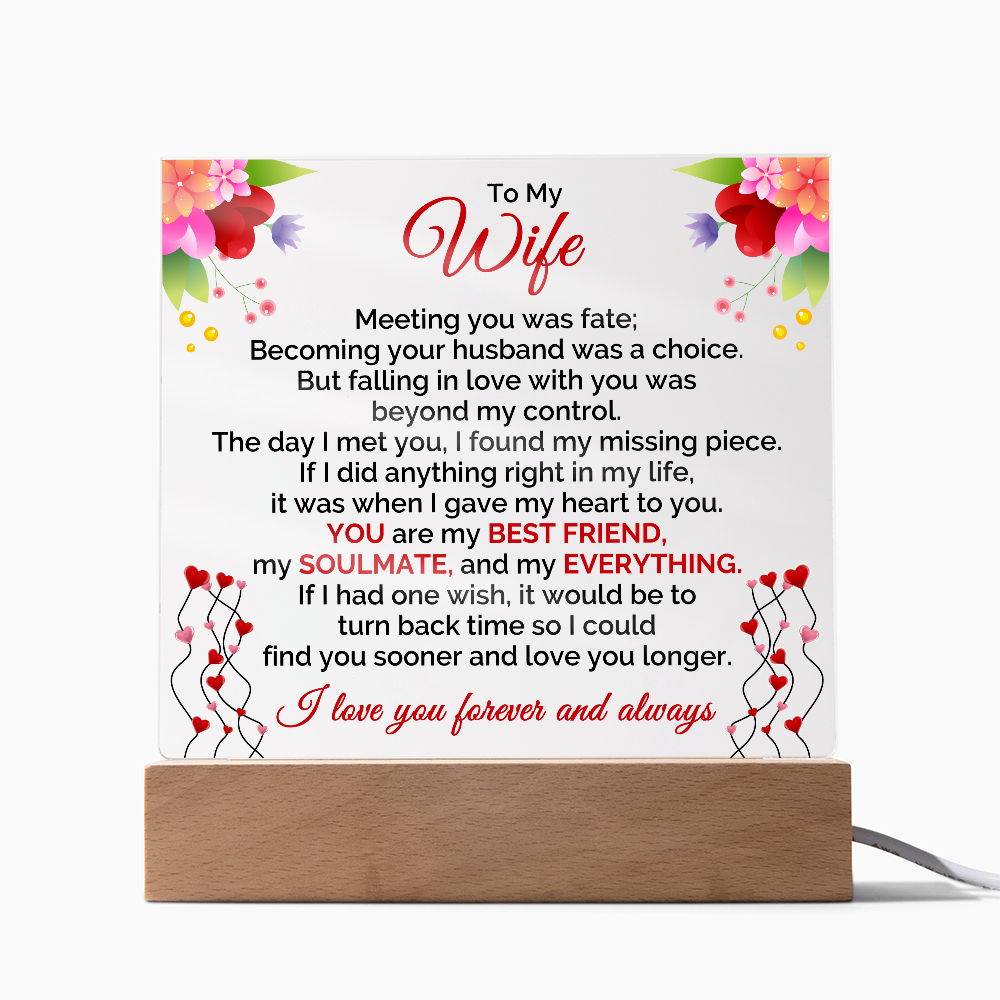 To My Wife, I Love You, Forever & Always - Valentine's Day Best Gift - Acrylic Square Plaque