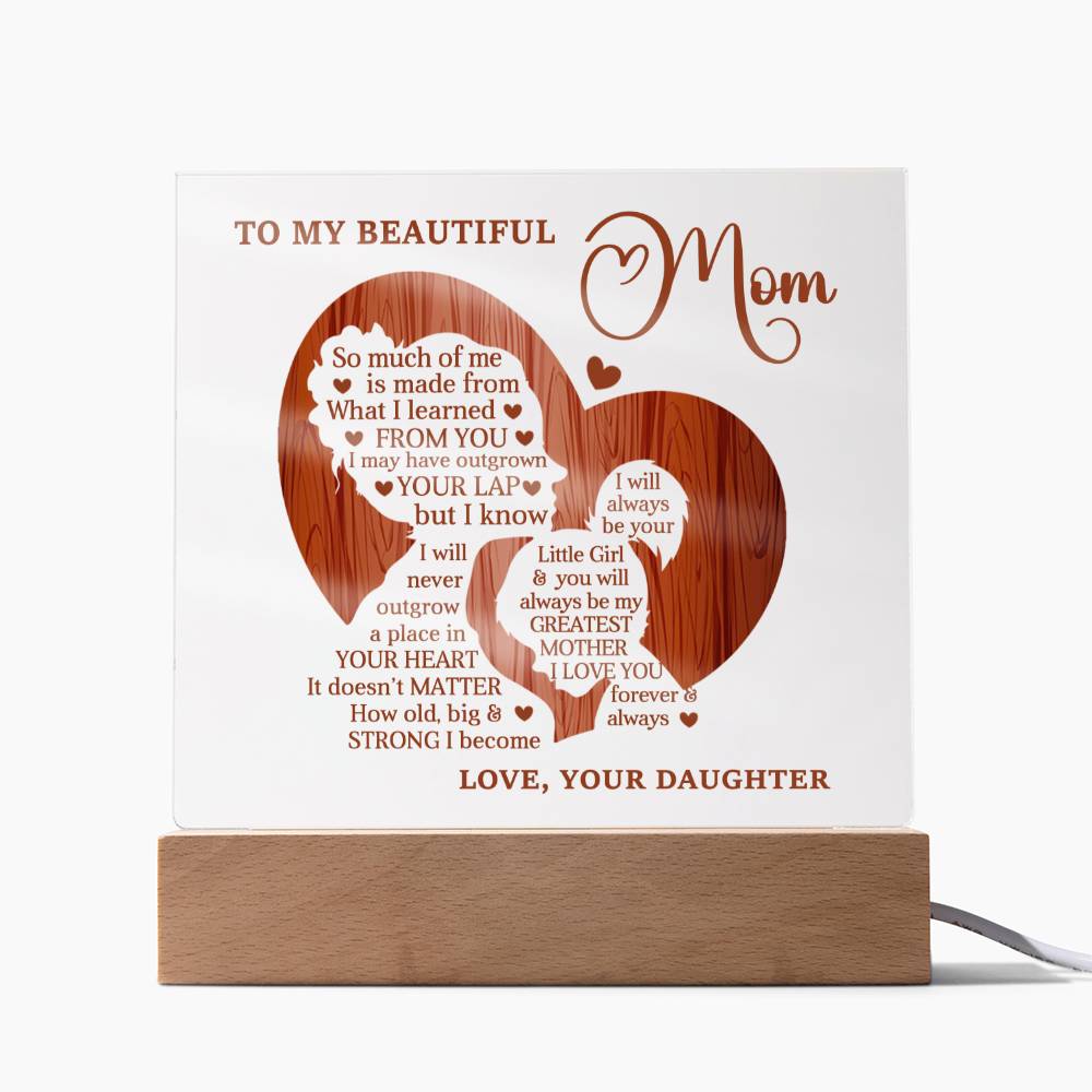 TO MY BEAUTIFUL MOM - HAPPY MOTHER'S DAY - ACRYLIC SQUARE PLAQUE