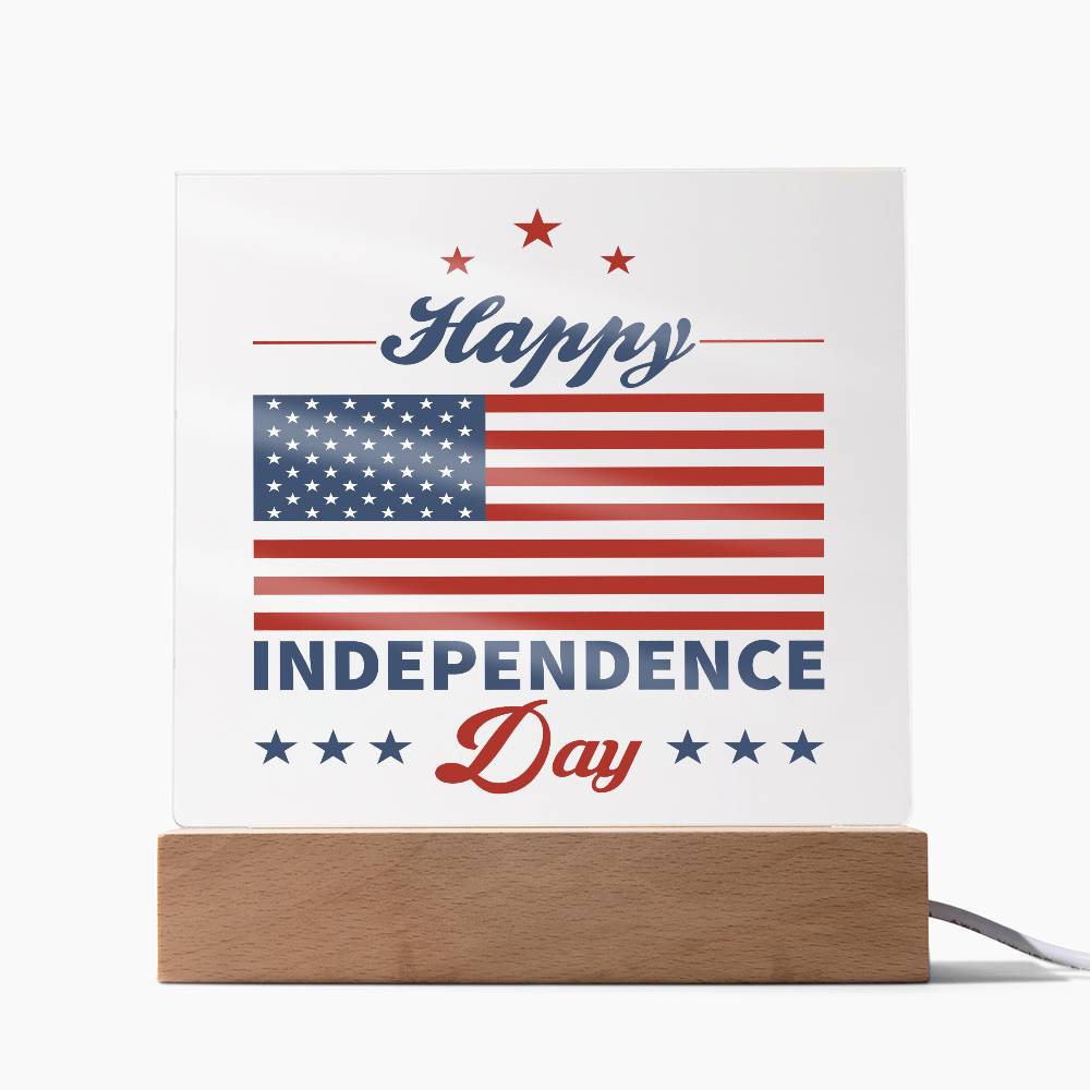 Happy Independence Day - Acrylic Square Plaque - USA  Independence Day