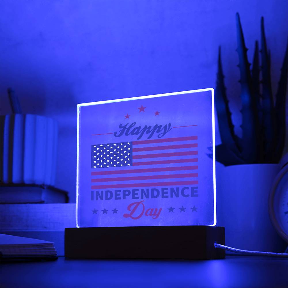 Happy Independence Day - Acrylic Square Plaque - USA  Independence Day