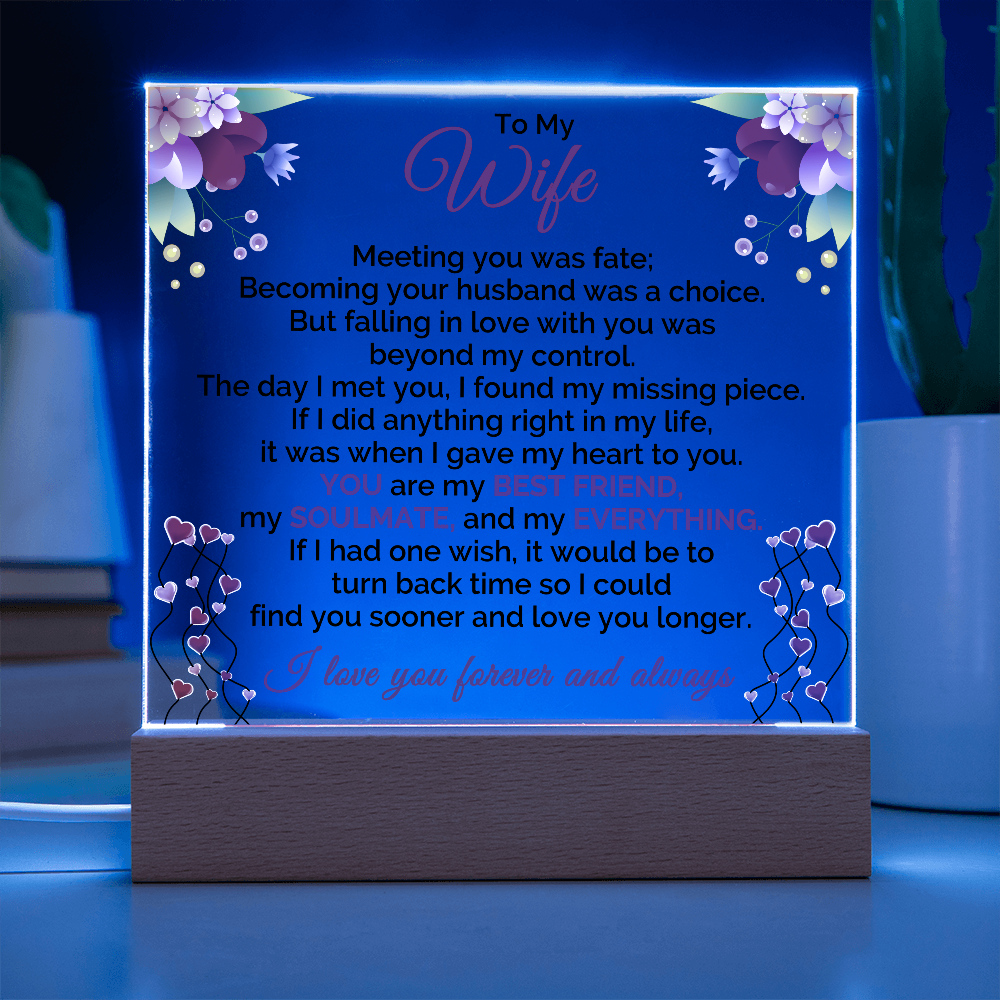 To My Wife, I Love You, Forever & Always - Valentine's Day Best Gift - Acrylic Square Plaque