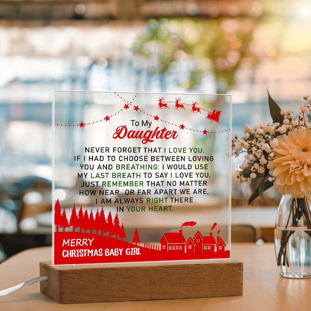 To My Daughter - Best Gift for Christmas - Acrylic Square Plaque