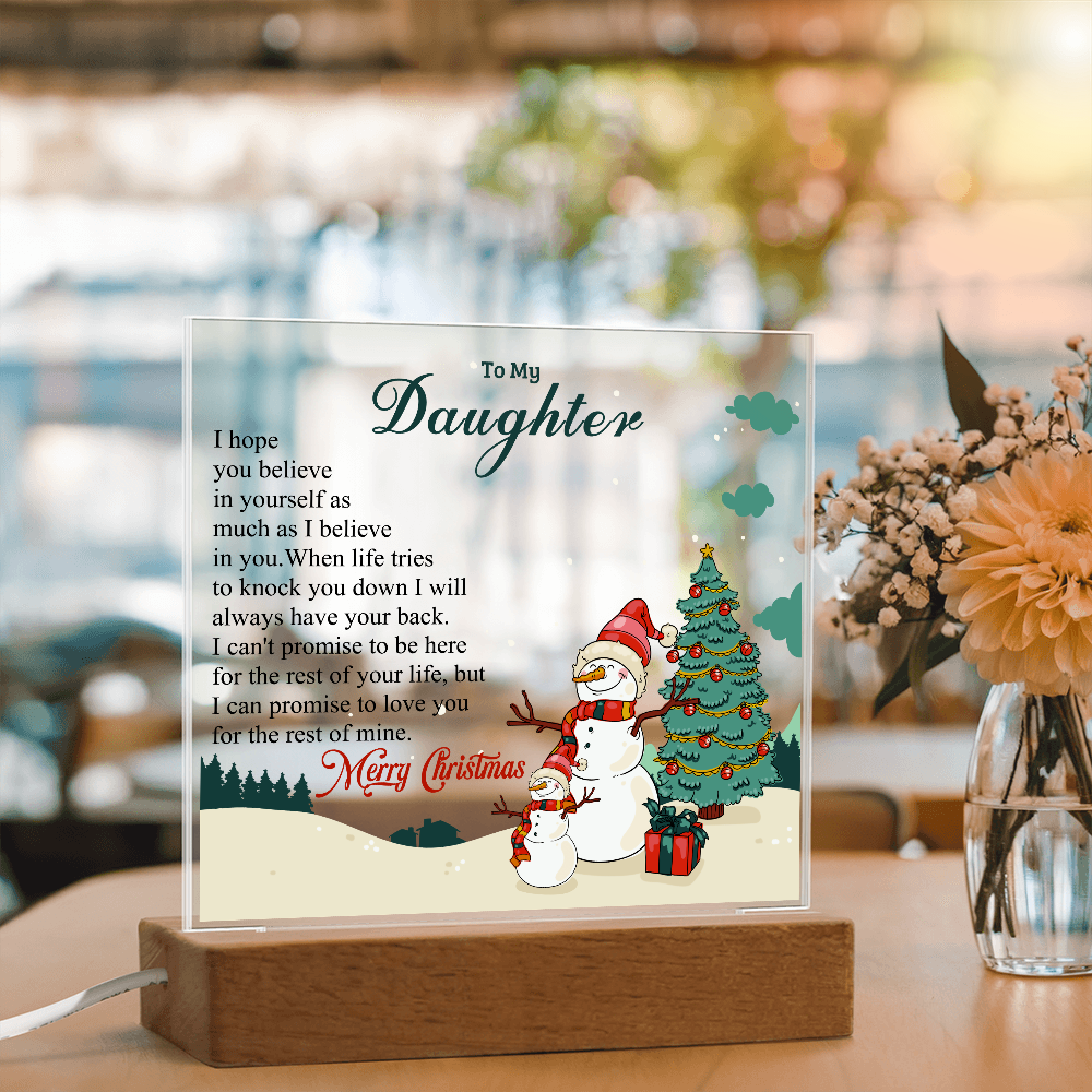 To My Daughter - Best Gift for Christmas - Acrylic Square Plaque