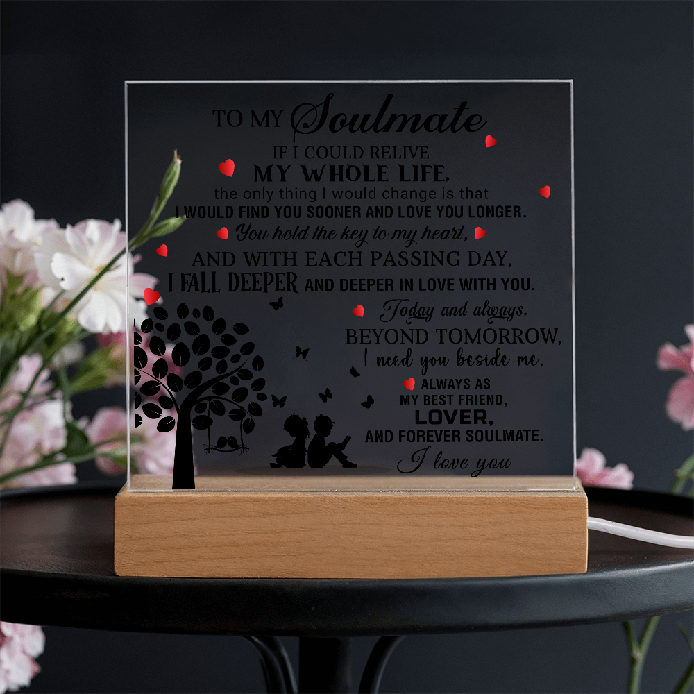 To My Soulmate - I Love You - Best Gift For Valentine's Day - Acrylic Square Plaque