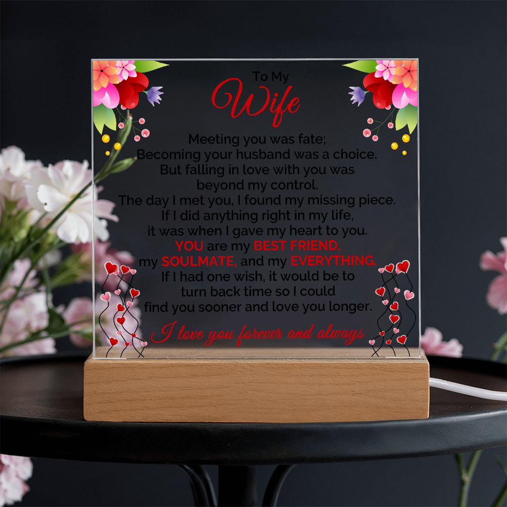 To My Wife, I Love You, Forever & Always - Valentine's Day Best Gift - Acrylic Square Plaque