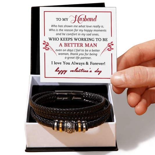 To My Husband  -  Best Gift For Valentine's Day - Love You Forever Bracelet