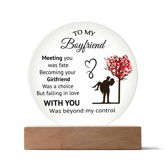 Gift for Boyfriend - Acrylic Circle Plaque