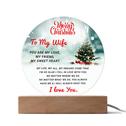 To My Wife - Best Gift for Christmas - Acrylic Circle Plaque