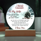 To My Wife - Best Gift for Christmas - Acrylic Circle Plaque