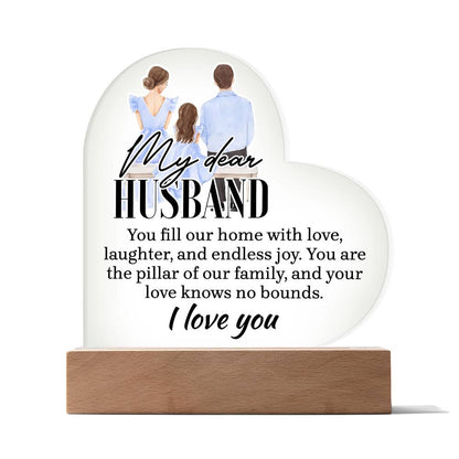 My Dear Husband - Acrylic Heart Plaque