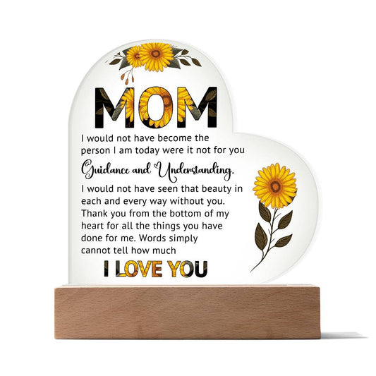 MOM - HAPPY MOTHER'S DAY - ACRYLIC HEART PLAQUE