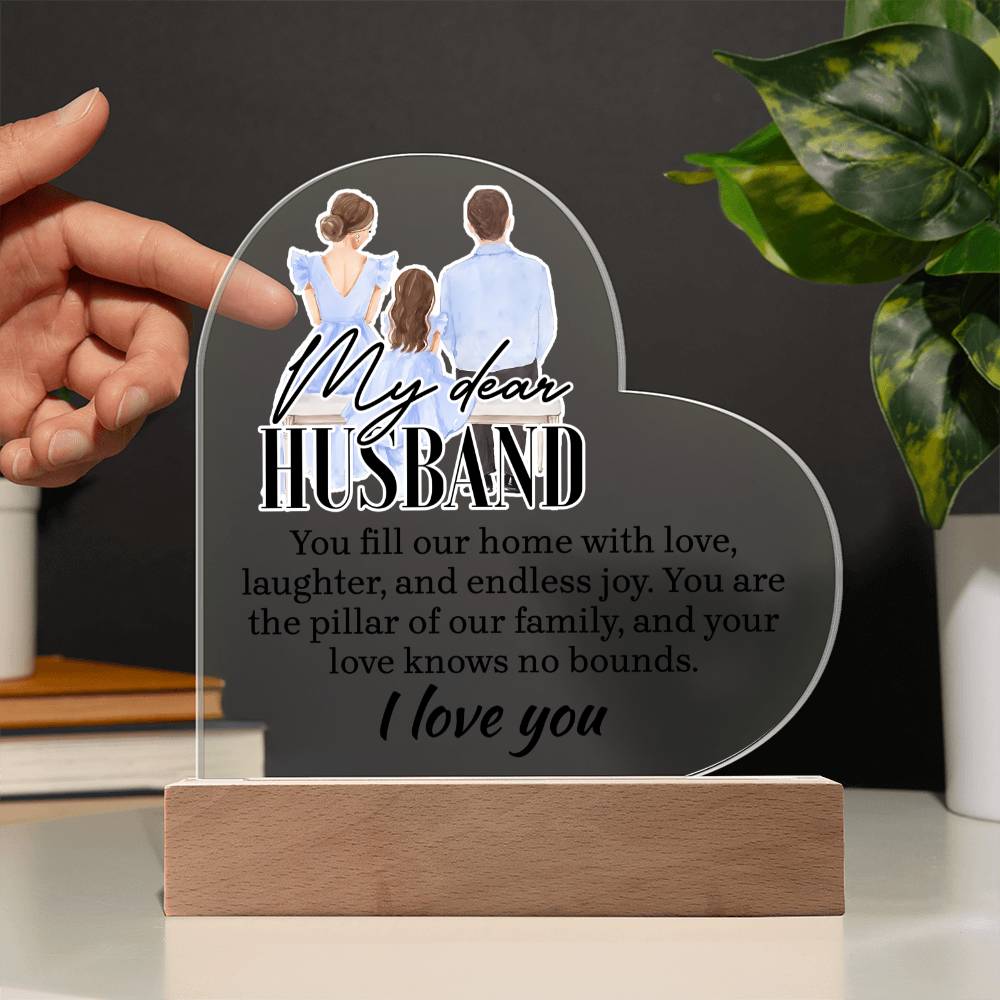 My Dear Husband - Acrylic Heart Plaque