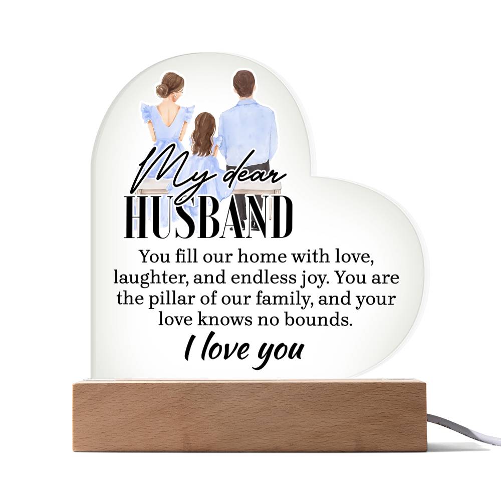 My Dear Husband - Acrylic Heart Plaque