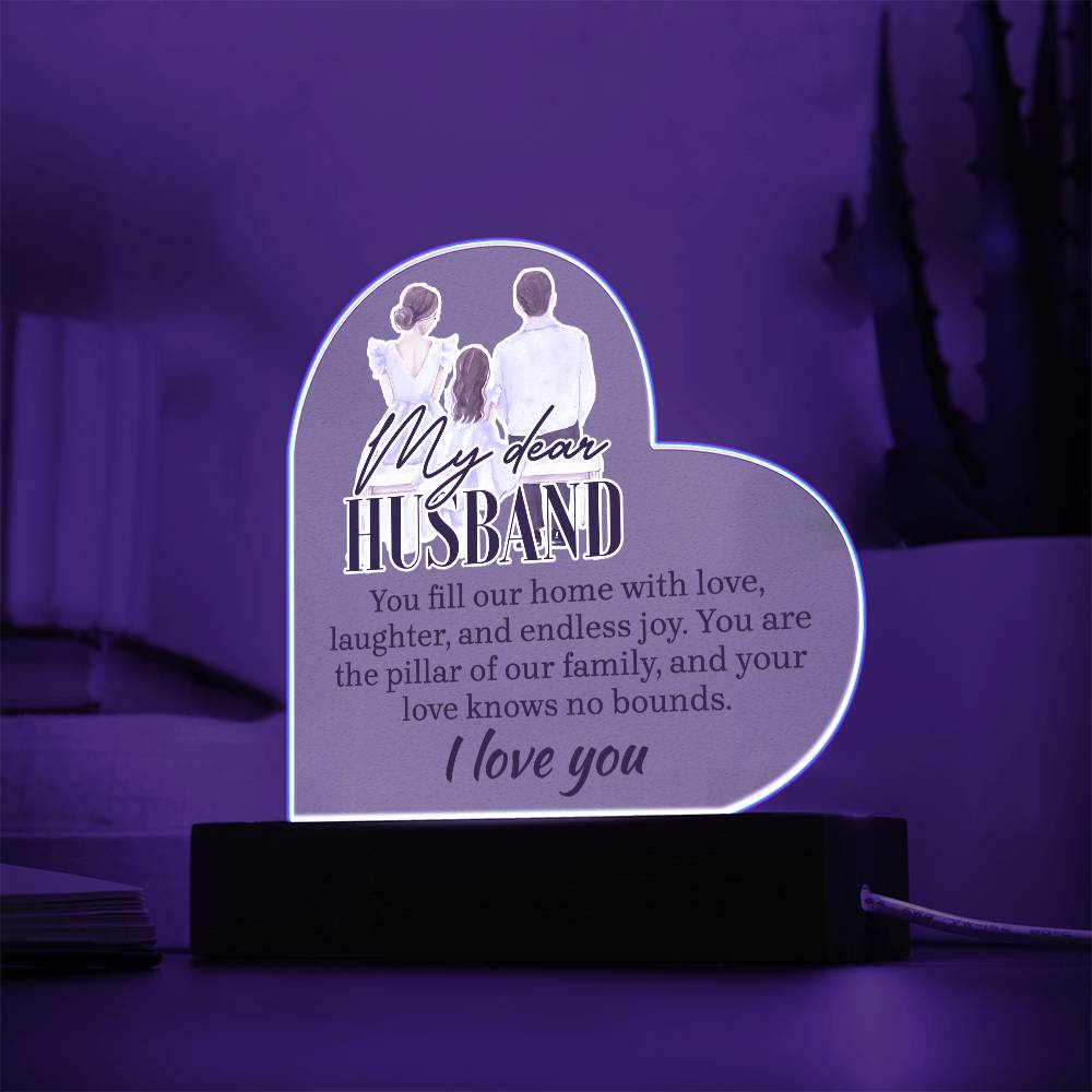 My Dear Husband - Acrylic Heart Plaque