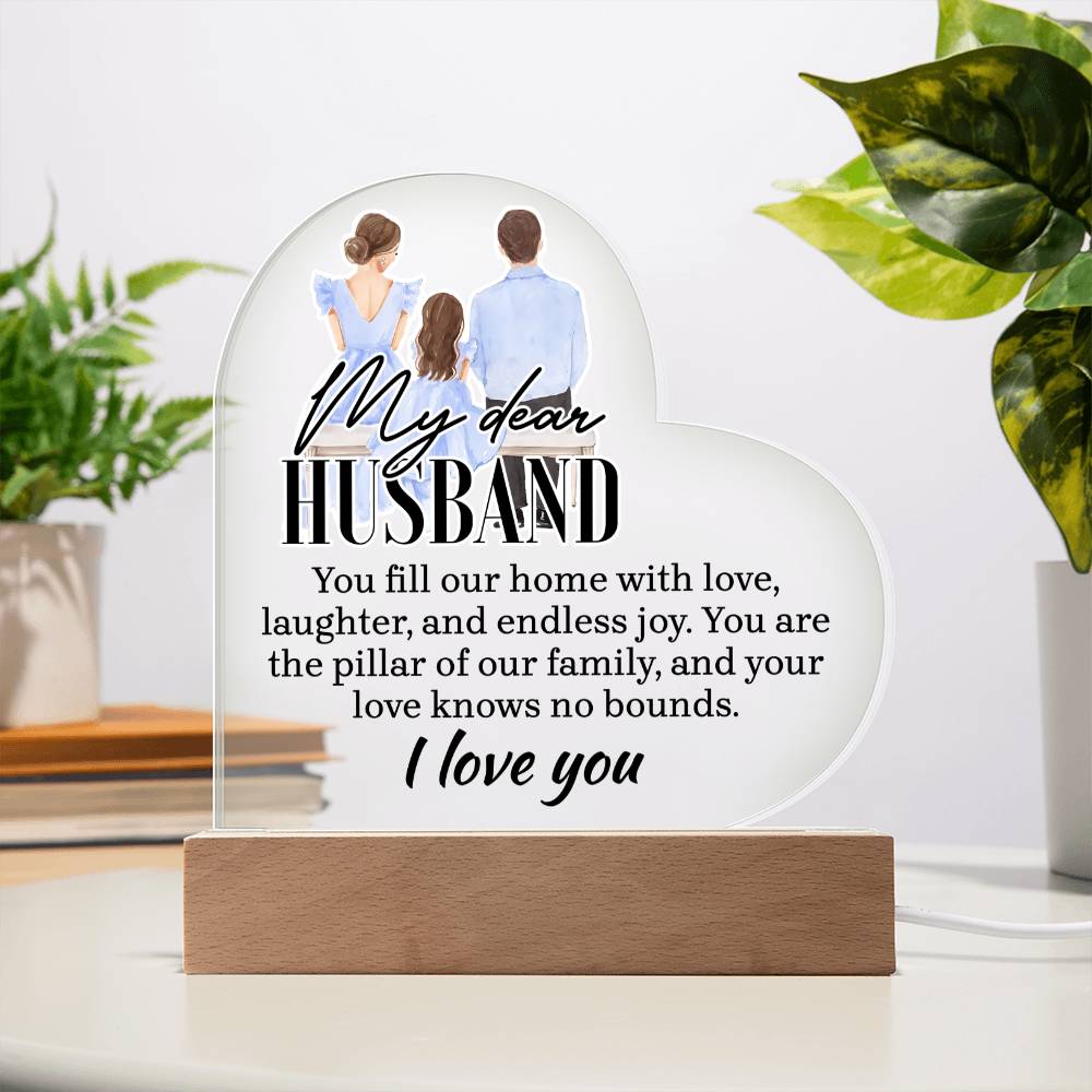 My Dear Husband - Acrylic Heart Plaque