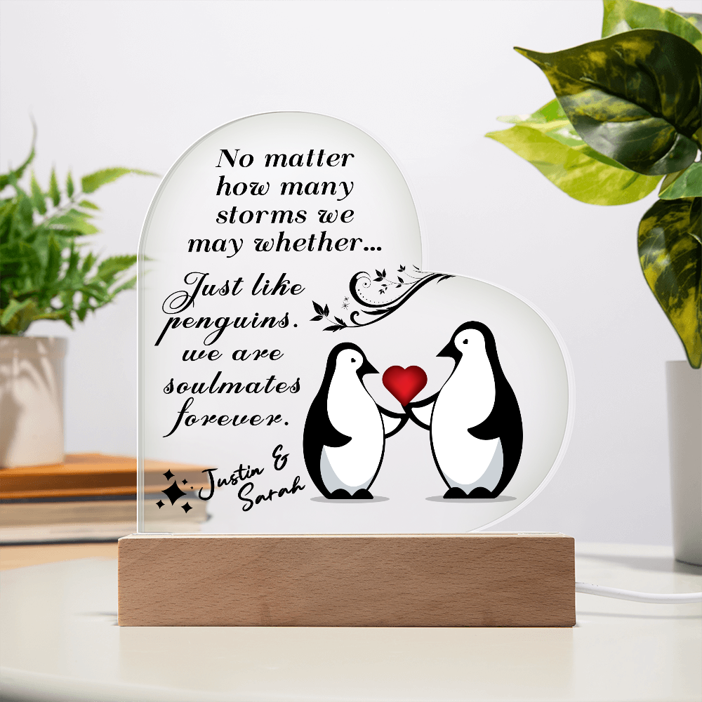 No Matter How Many Storms We May Whether  - Valentine's Day Best Gift For - Acrylic Heart Plaque