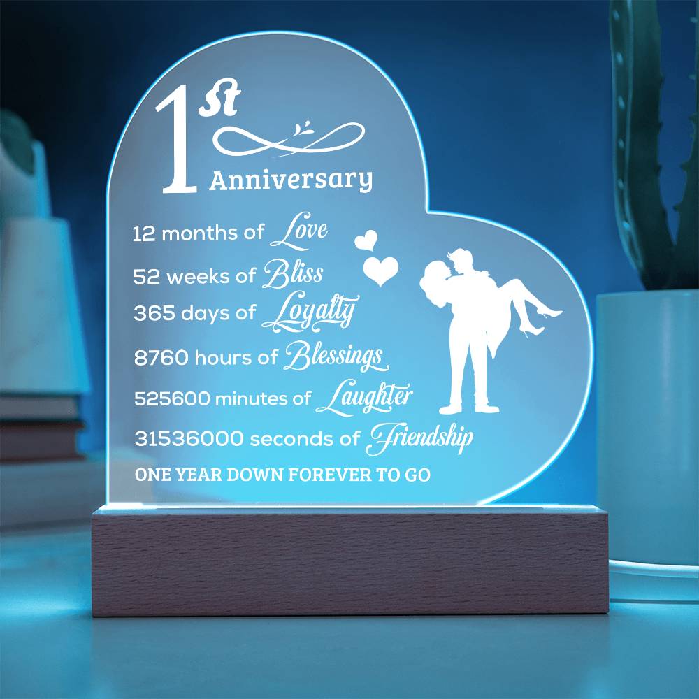 Best Anniversary Gift - Acrylic Heart Plaque