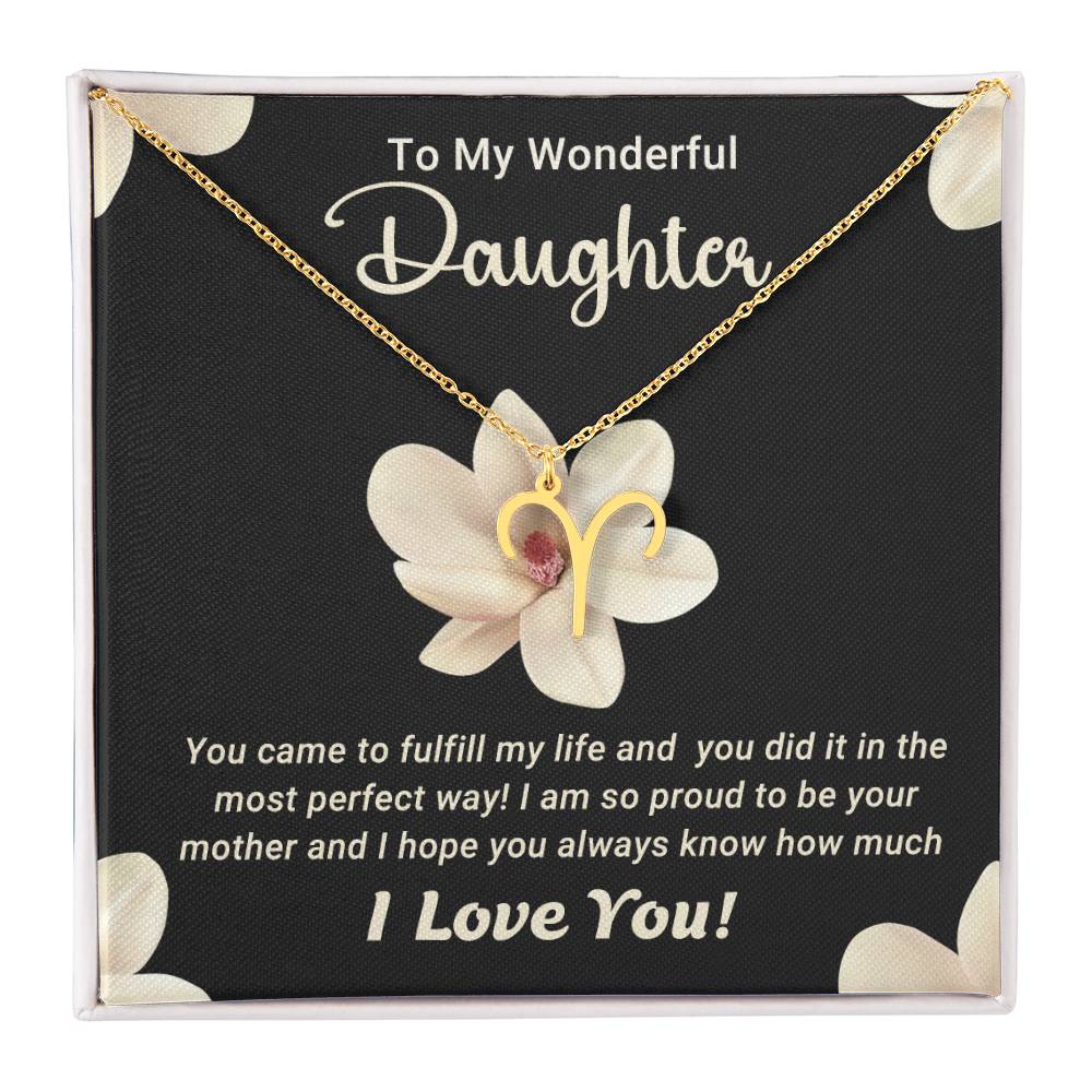 To My Wonderful Daughter - Zodiac Symbol Necklace