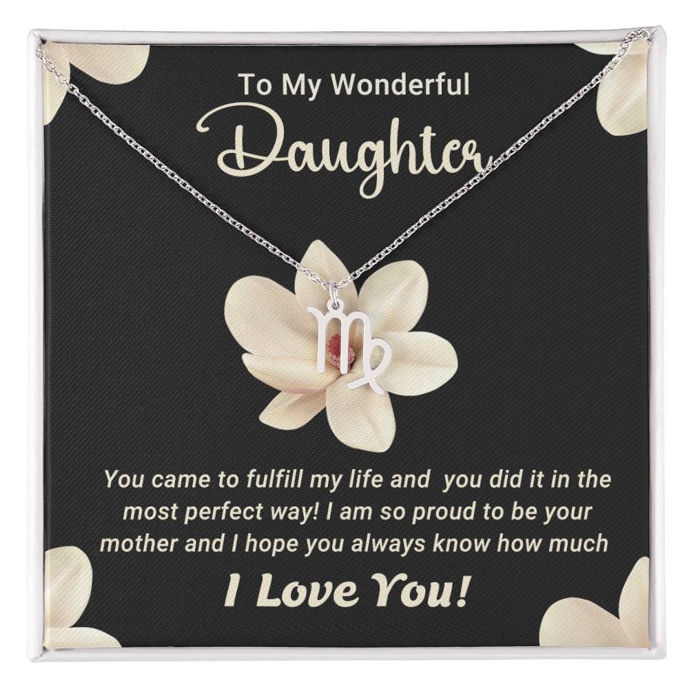 To My Wonderful Daughter - Zodiac Symbol Necklace