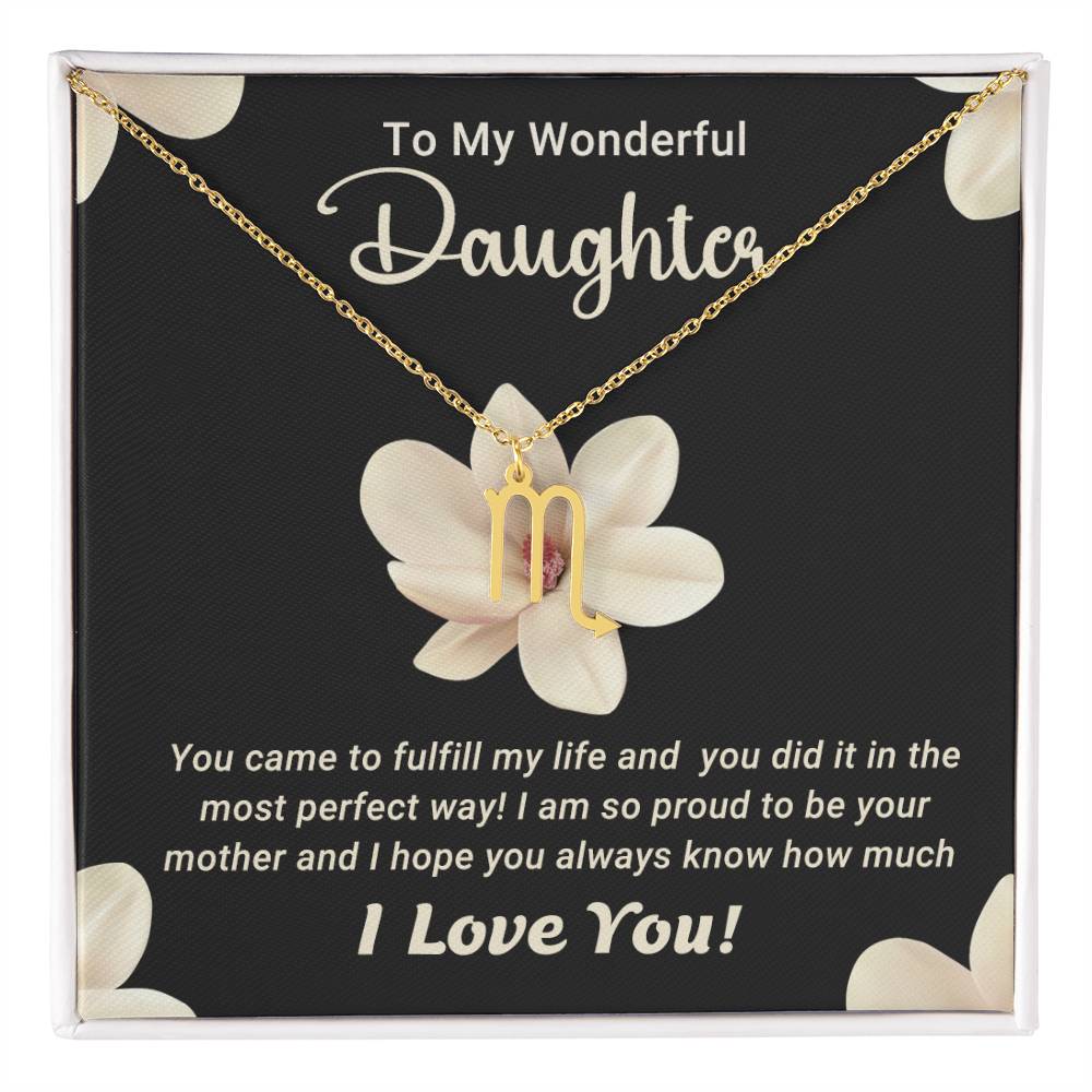 To My Wonderful Daughter - Zodiac Symbol Necklace