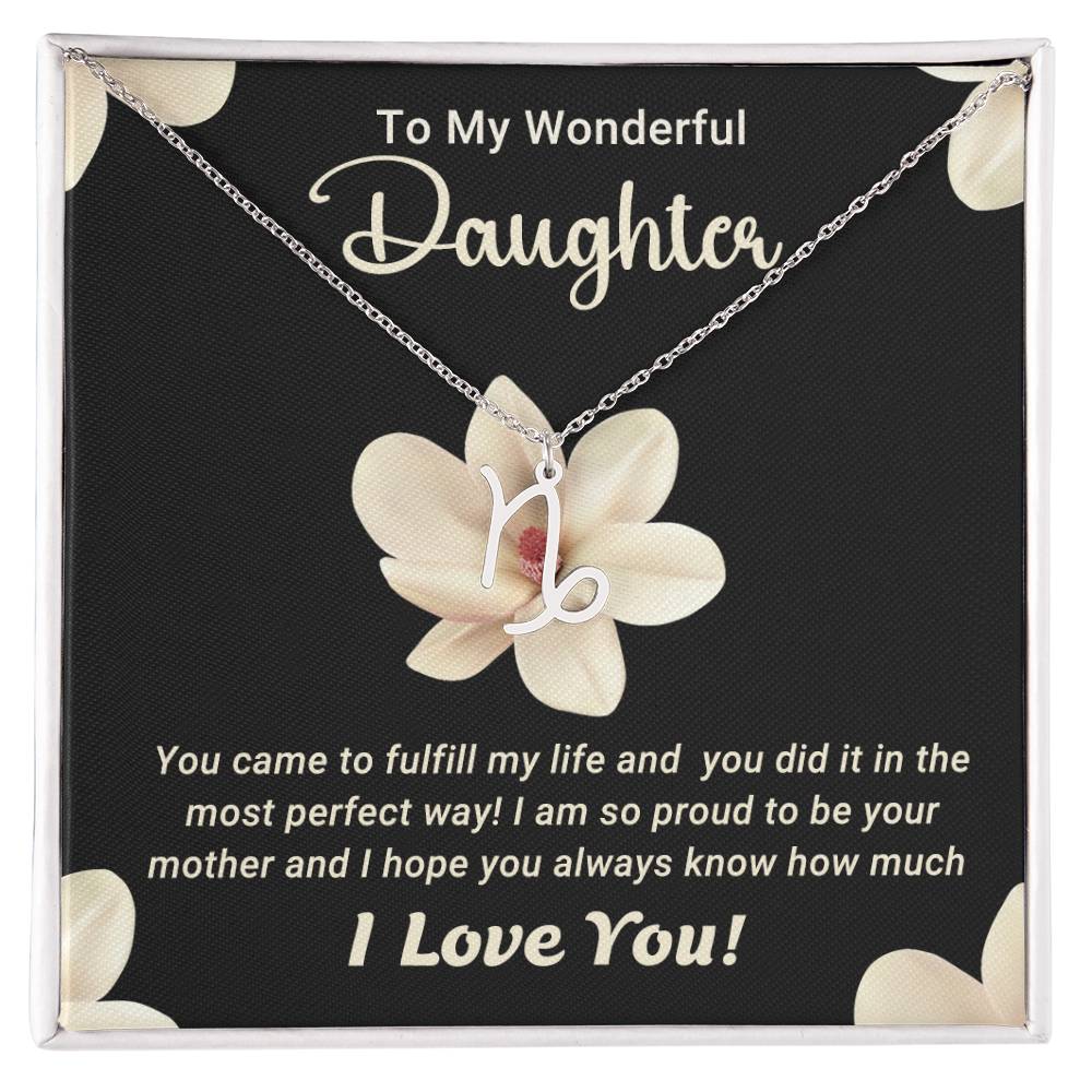 To My Wonderful Daughter - Zodiac Symbol Necklace