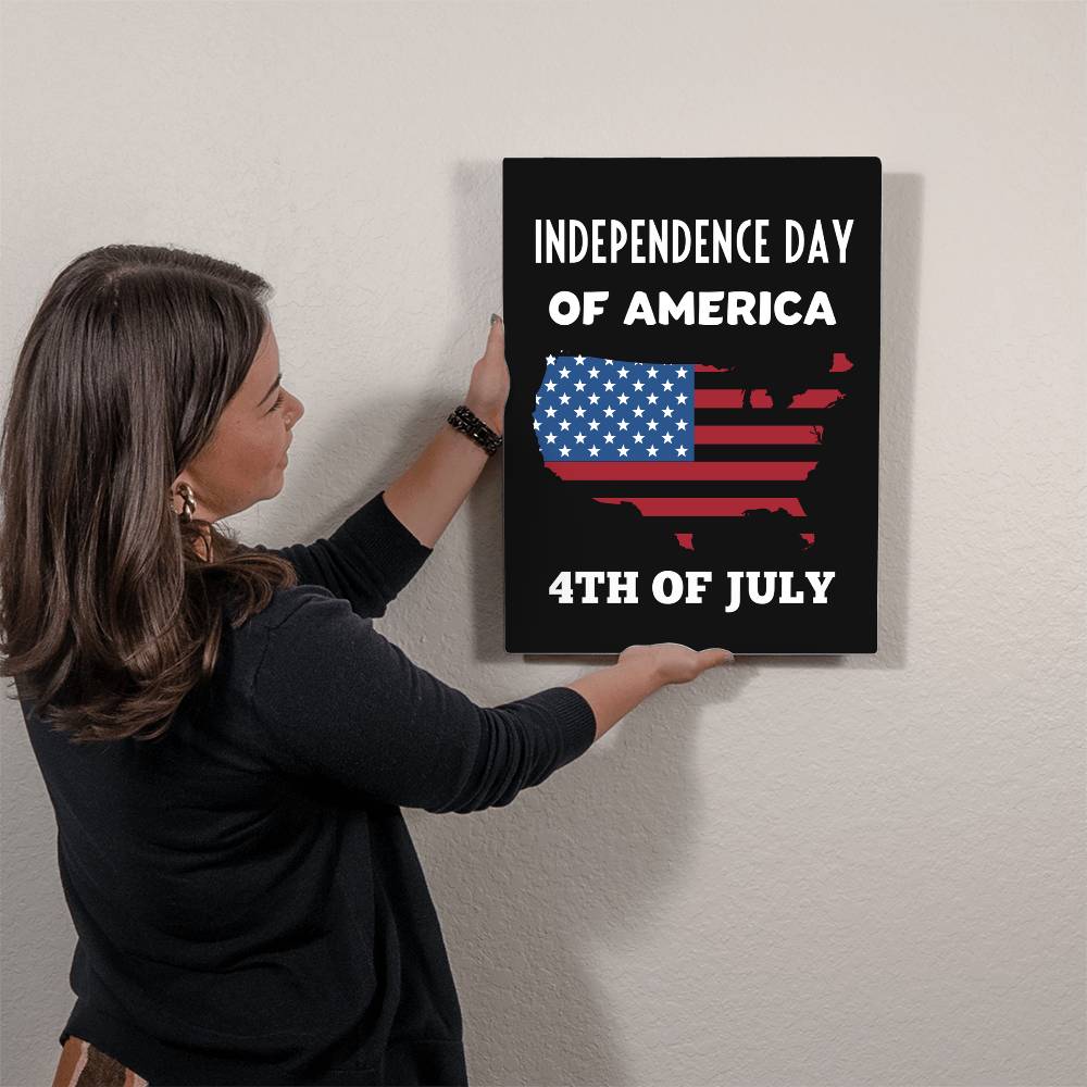 4th of July - Independence Day of America - High Gloss Metal Art Print - USA Independence Day