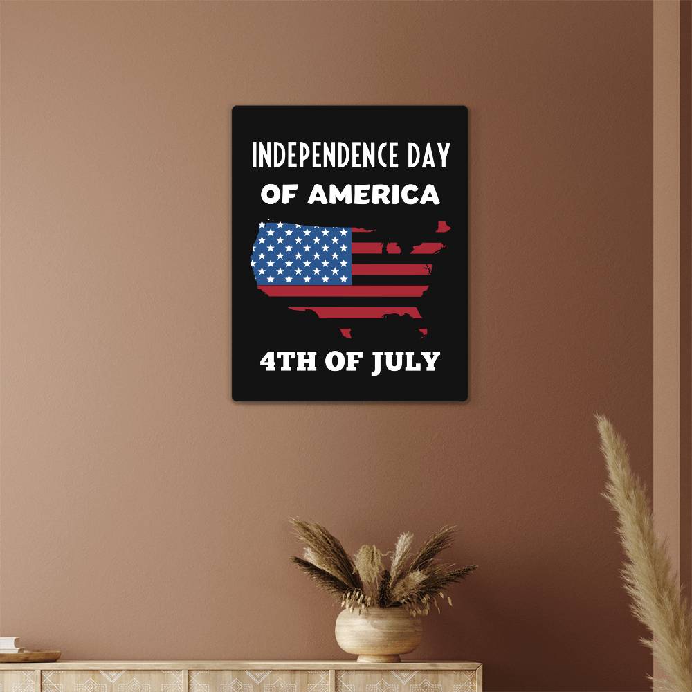 4th of July - Independence Day of America - High Gloss Metal Art Print - USA Independence Day