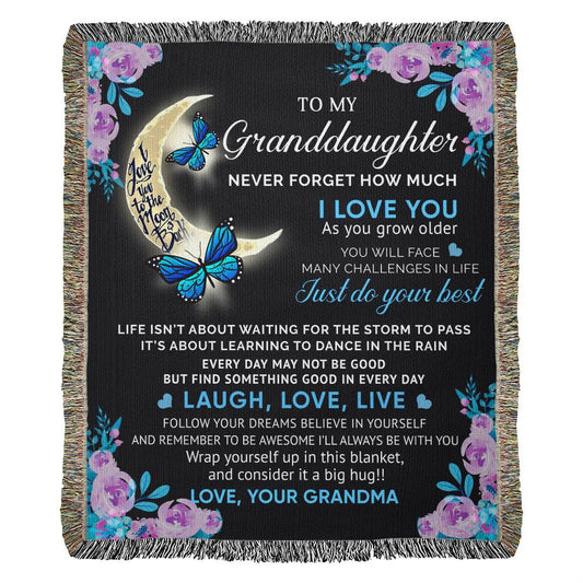 To My  Granddaughter -  Blanket From Grandma - Heirloom Woven Blanket