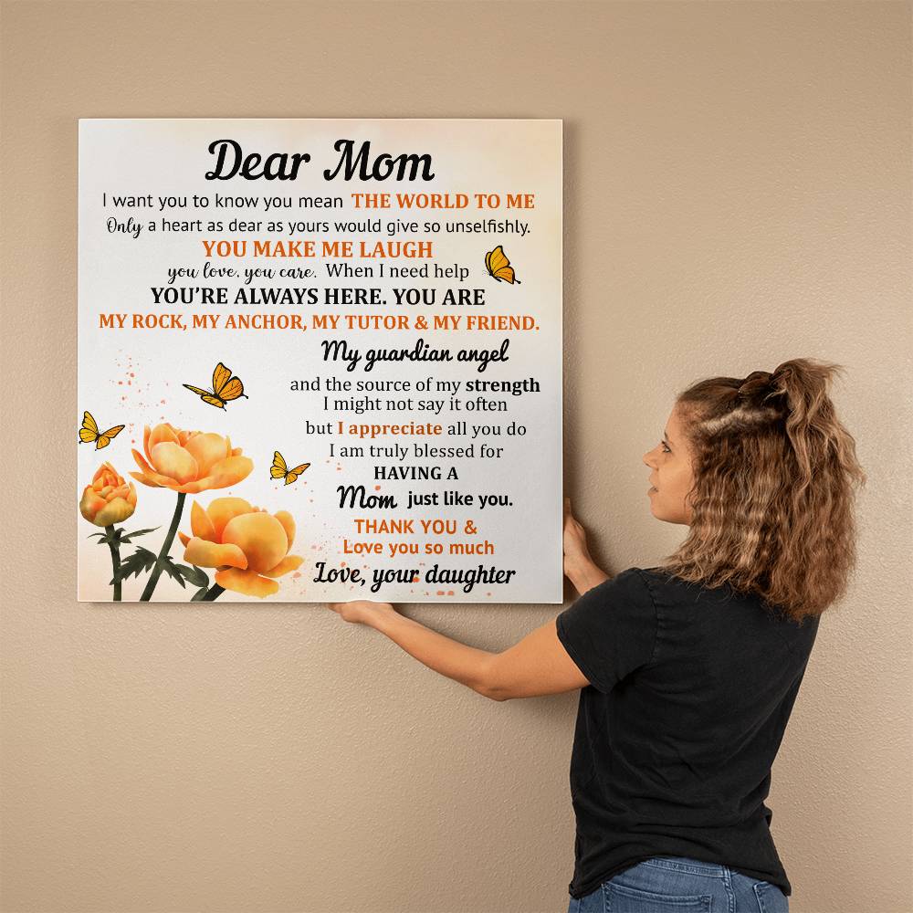 DEAR MOM - HAPPY MOTHER'S DAY - GALLERY WRAPPED CANVAS